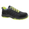 Zapato de seguridad negro y verde