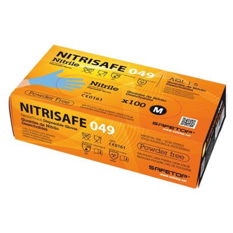 CAJA 100 UDS GUANTE NITRILO AZUL TALLA 8