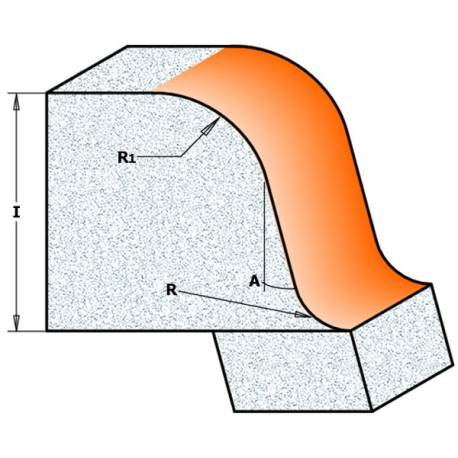 FRESA P BISELAR R CÓNC. C ROD. P CORIAN HW S12 D54 A15 R12.7-6.35