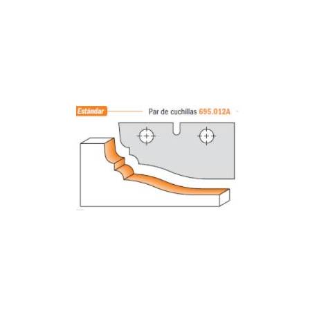 "PAR DE CUCHILLAS PARA CABEZALES 694.012 HW 50X25X