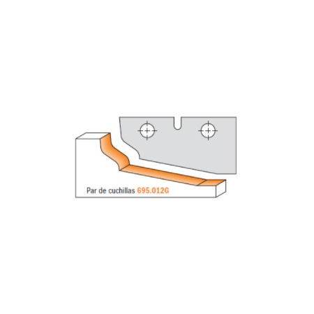 "PAR DE CUCHILLAS PARA CABEZALES 694.012 HW 50X25X