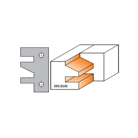 "PAR DE CUCHILLAS PARA PERFILES MACHIHEMBRADOS PER