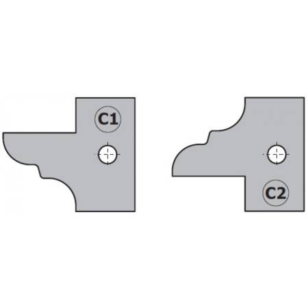 "PAR DE CUCHILLAS PARA PERFILES MACHIHEMBRADOS PER
