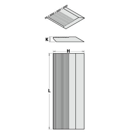 JUEGO 4 CUCHILLAS CORUGADAS HS 650X60X8 PARA CEPIL