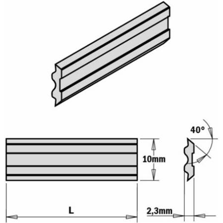 "JUEGO DE 2 CUCHILLAS ""SISTEMA TERSA"" 610x10x2.3