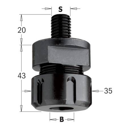 MANDRIL PORTAFRESAS S=M12X1.75 X PINZAS ER20-STD