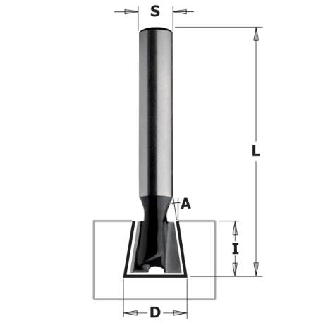DOVETAIL BIT A14 HW Z2 S=8 D=12.7x12x45 DX
