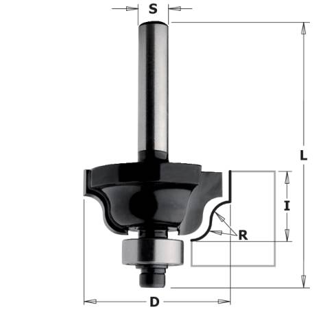 PLUNGE OGEE BIT W/BRNG HW Z2 S=8 D=28.6x12.7x54 R=