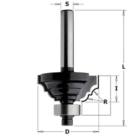 PLUNGE OGEE BIT W/BRNG HW Z2 S=8 D=42.9x18x60 R=6.