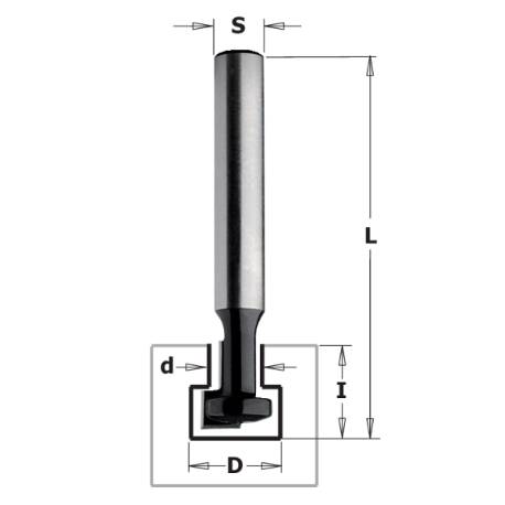 KEYHOLE BIT HW Z1 S=8 D=4.76x6.35/9.5x4.76 L=48 DX