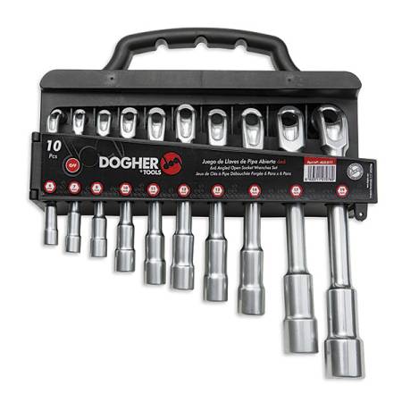 JUEGO 10 LLAVES DE PIPA ABIERTA 6-19