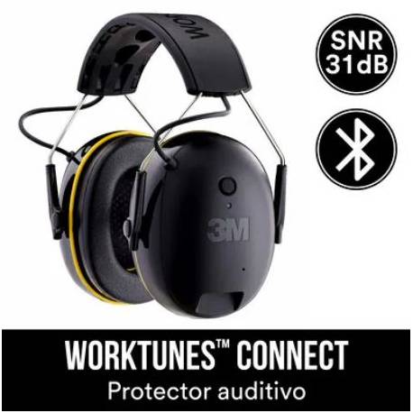 3M™ WorkTunes™ Connect Orejeras de protección auditiva inalámbricas con tecnología Bluetooth®, 90543EC1 (94-105 dB)