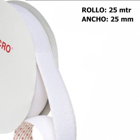 Metro LOOP marca VELCRO PS14 25mm BLANCO 010