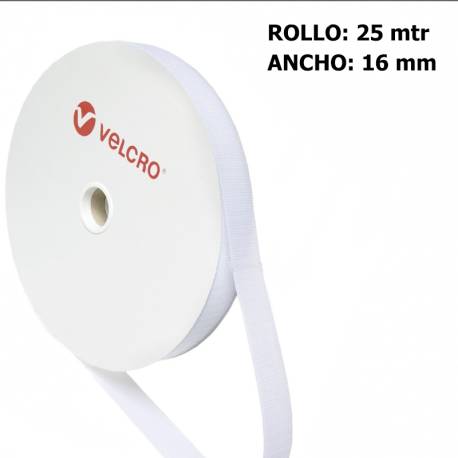 Metro HOOK marca VELCRO 16mm BLANCO 010