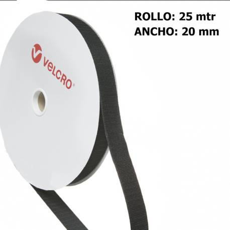 Metro HOOK marca VELCRO 20mm  NEGRO 330