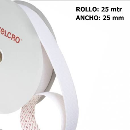 Metro HOOK marca VELCRO PS18 25mm BLANCO 010 