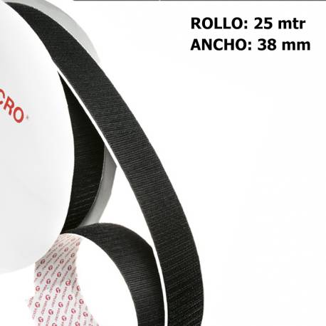 Metro HOOK marca VELCRO PS14 38mm NEGRO 330