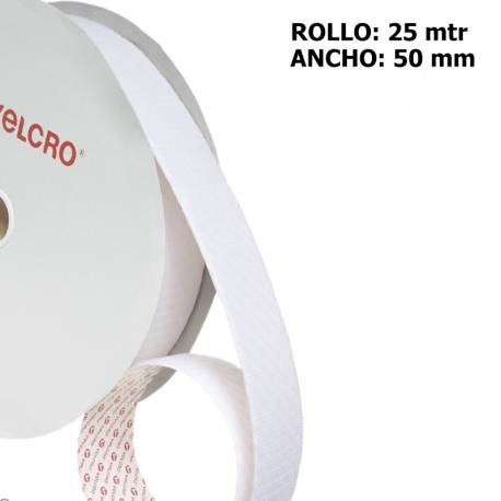 Metro HOOK marca VELCRO PS14 50mm BLANCO 010