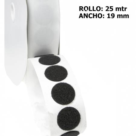 VELCOIN LOOP PS14 19mm NEGRO 330 Rollo 25m