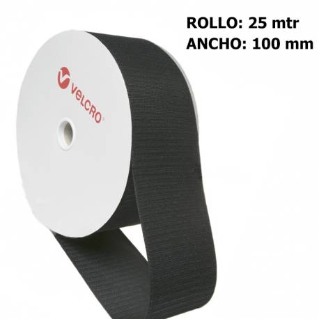 Metro HOOK marca VELCRO 100mm NEGRO 330