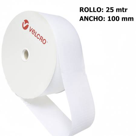 Metro HOOK marca VELCRO 100mm BLANCO 010