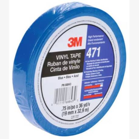 CINTA DE VINILO 471 9,5 mm x 33m 0,14mm 3M AZUL