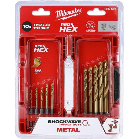 Estuche 10 brocas HSS-G Tin 3mm A 10mm