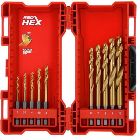 Estuche 10 brocas HSS-G Tin 3mm A 10mm