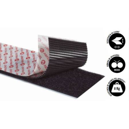 Rollo H-L High Strength Fastener 50mm NEGRO 5m 2