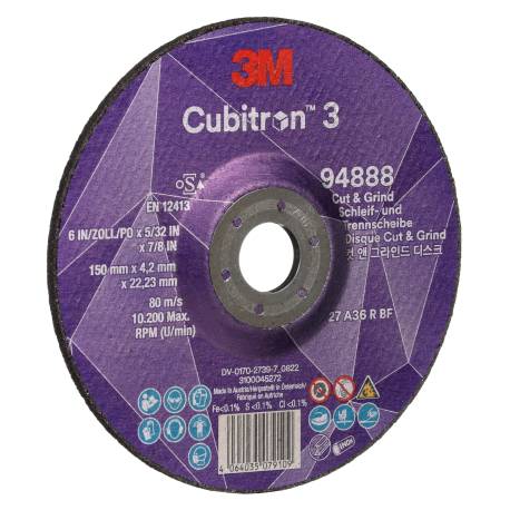 3M™ Cubitron™ 3 Disco de corte y...