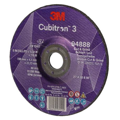 3M™ Cubitron™ 3 Disco de corte y...