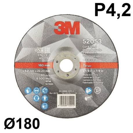 3M Disco de Corte y Desbaste T27, 180...