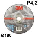 3M Disco de Corte y Desbaste T27, 180 mm x 4,2 mm x 22 mm (10 discos/caja)