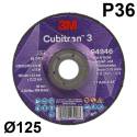3M™ Cubitron™ 3 Disco de corte y desbaste, 94946, 36+, T27, 125 mm x 4,2 mm x 22,23 mm, EN, paquete de 10 unidades, 20 por caja
