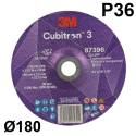 3M™ Cubitron™ 3 Disco de corte, 87396, 36+, T42, 180 mm x 2,5 mm x 22,23 mm, EN